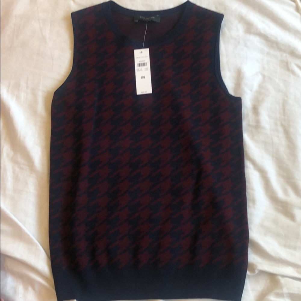 Houndstooth Ann Taylor Shell, Color Night Sky, XS